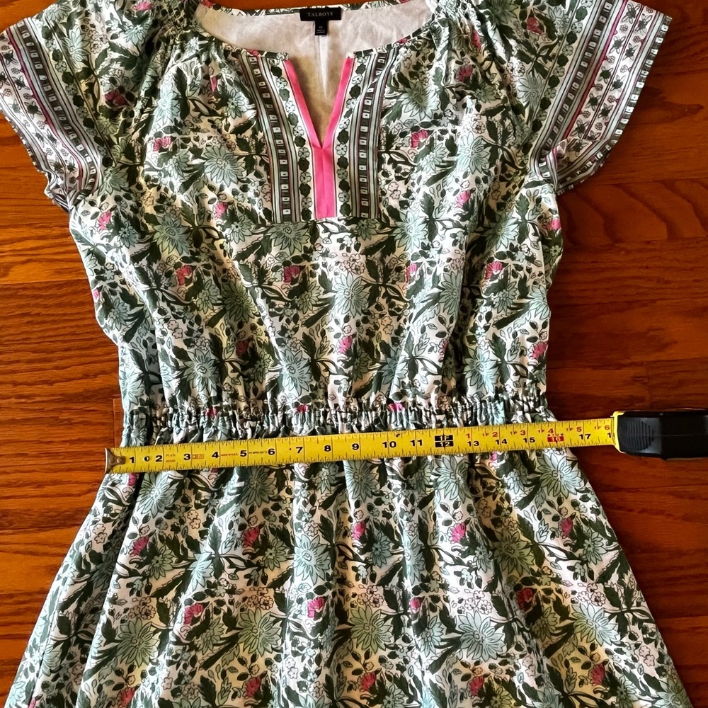 TALBOTS VOILE FIT & FLARE DRESS - PRETTY PRIMROSE - Picture 7 of 9
